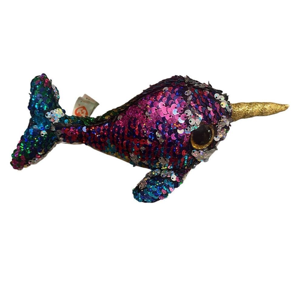 Ty Beanie Babies 36675 Flippables Regular Calypso The Narwhal